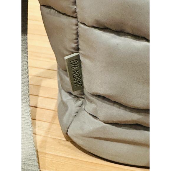 Jason Wu Puffer Nylon Drawstring Bucket Bag Beige Removable Adjustable Strap - Picture 6 of 16